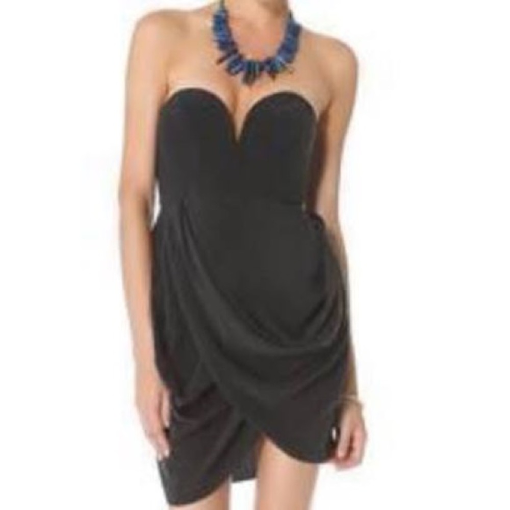 Zimmerman, never worn silk strapless drape dress